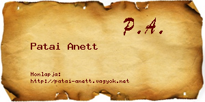 Patai Anett névjegykártya